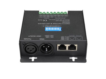 LED armatürü Sabit Gerilim 10A / CH * 4 kanallar için RGBW Siyah LED DMX512 Dekoder
