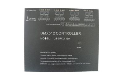 AC110V - 240V Siyah DMX512 Ana Denetleyici 8 Standart DMX512 Veri Çıkışı Bağlantı Noktası Mevcut